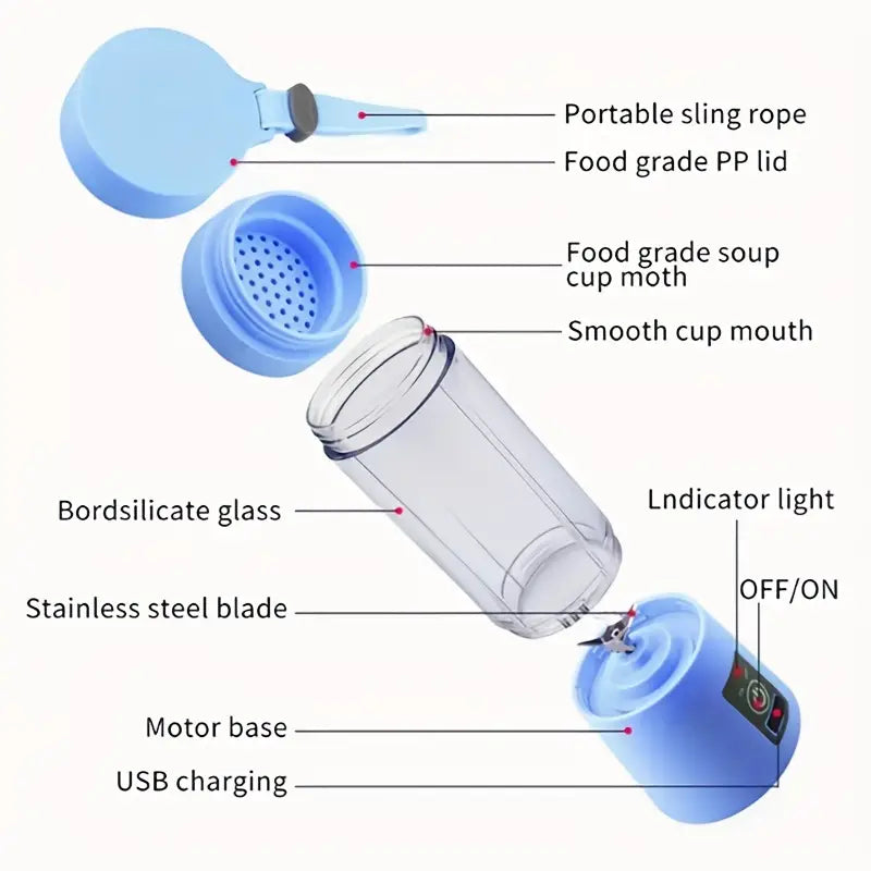 Mini Electric Citrus Juicer - Portable USB Blender